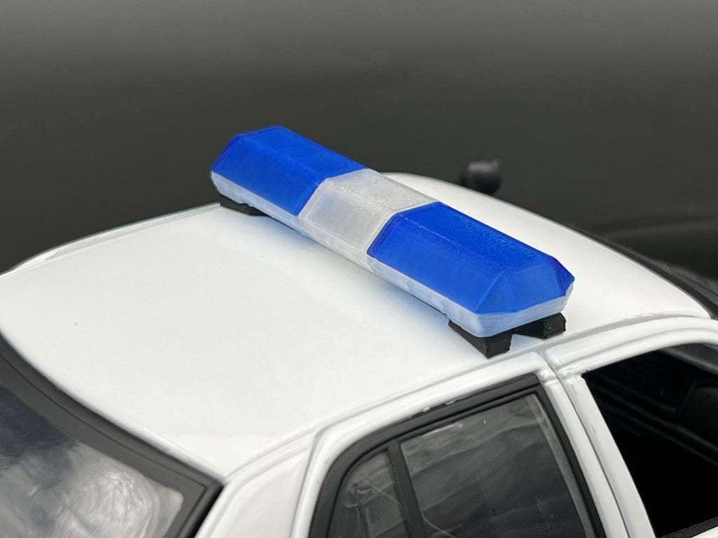 1/18 Scale Clear Blue Code 3 MX7000 Lightbar W Internal Lens Police Sheriff Fire2