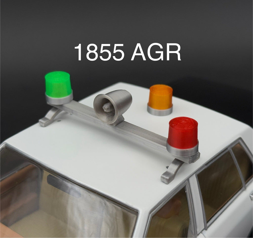 1/18 LED Ready Federal Red Amber Green Twin Beacon Ray Speaker Lightbar Visibar0