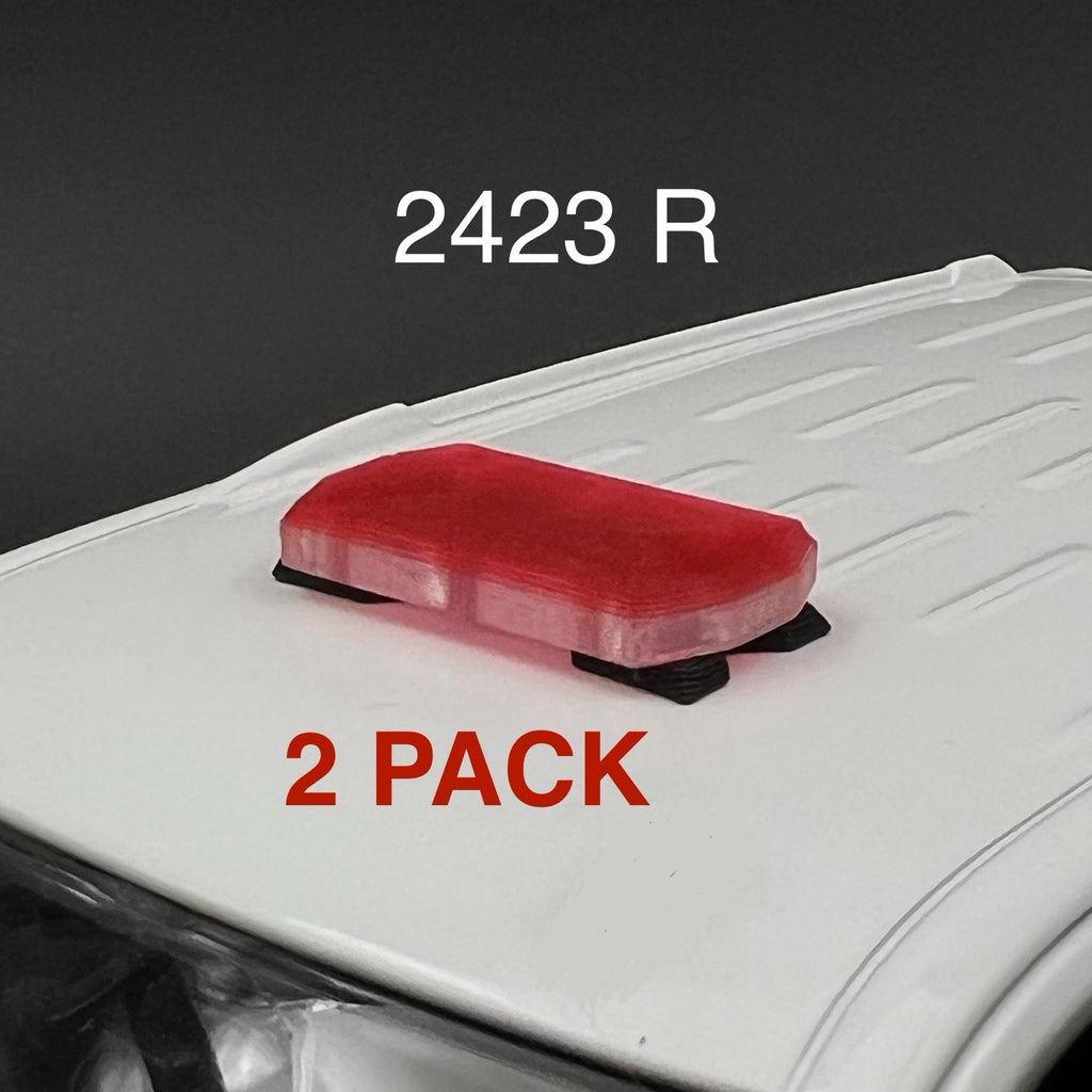 2 Pack 1/24 25 Mini Code 3 2700 Lightbar Red Top Cover Police Sheriff Fire0