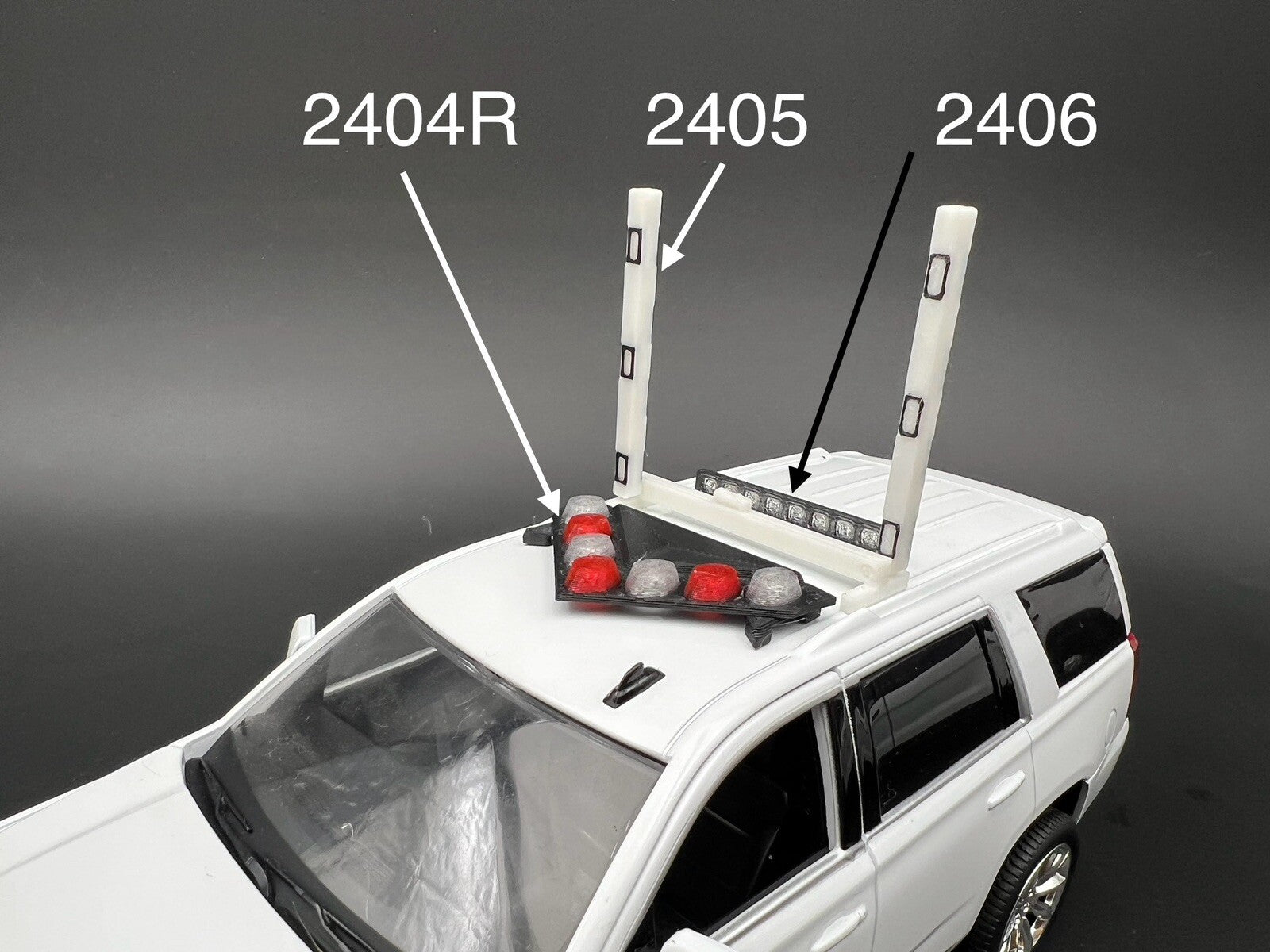 1/24 25 27 LED Ready NYPD Red Federal Signal Vision SLR Lightbar Police Car2