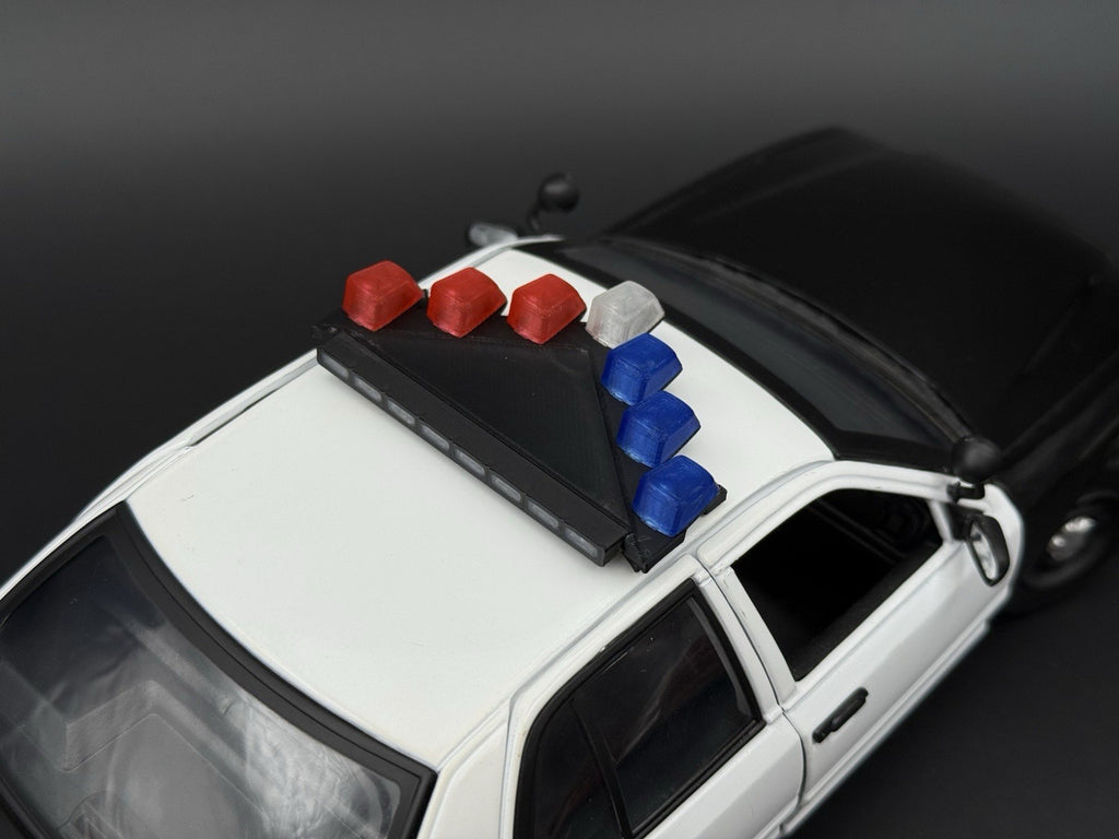 1/18 LED Ready Blue Red Federal Signal Vector Vision Lightbar Police Car BR211