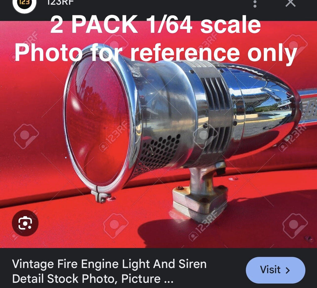 2 Pack 1/64 Siren With Red Light Fire Engine Truck Vintage Federal Signal WLR8