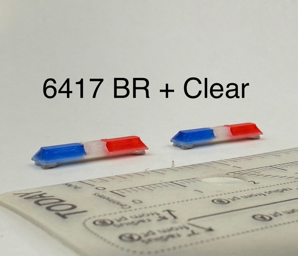 2 Pack 1/64 Code 3 LP6000 Clear + Blue Red Lightbar Greenlight Police Fire SUV0