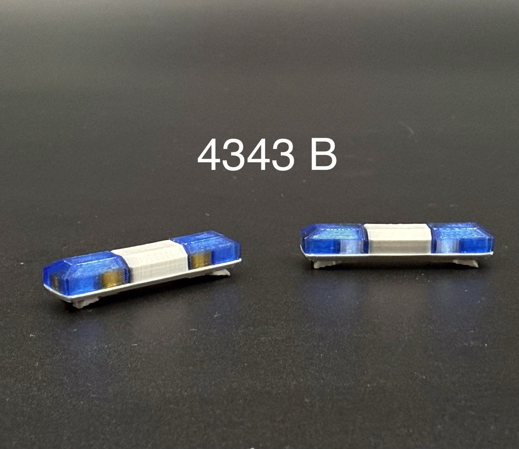 2-Pack 1/43 Scale Model Blue Amber Flasher Smith Wesson 8880 Lightbar 4343B0