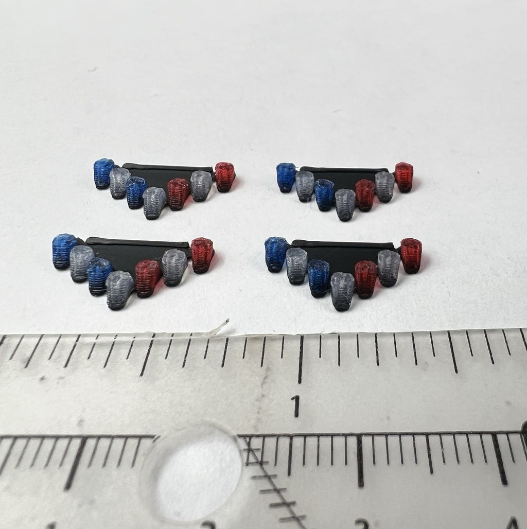 4 Pack 1/87 HO Blue Red Vector Vision Lightbar Police Sheriff Fire State Patrol2