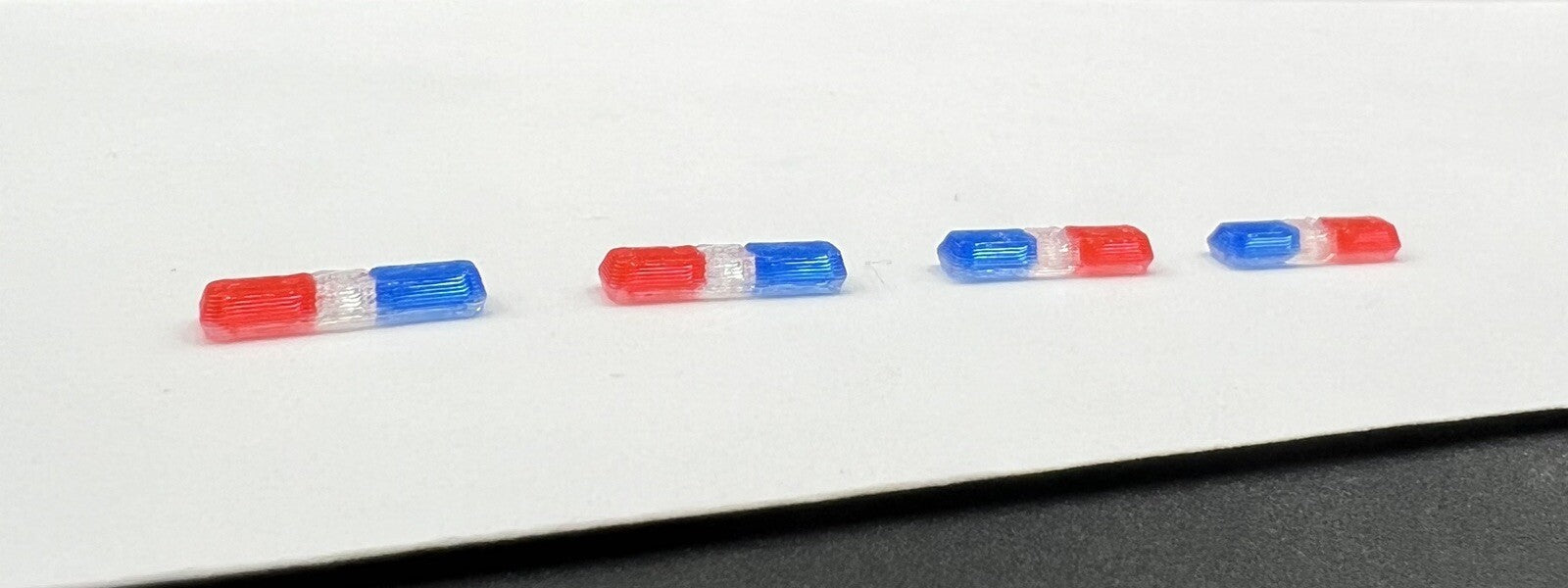 4 Pack 1/87 HO Scale Blue Clear Red Code 3 MX7000 Lightbar Police Car Sheriff1