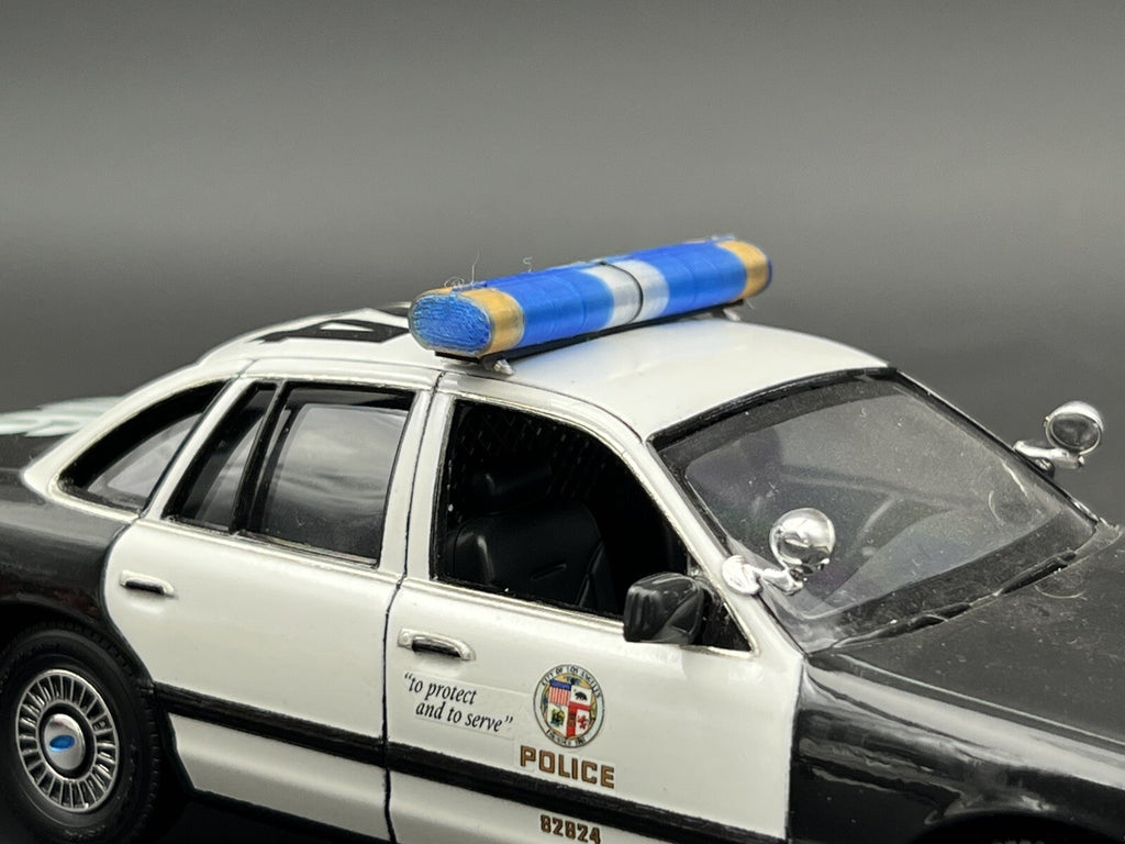 1/24 1/25 LED Ready AeroDynic Lightbar Blue Clear Amber Police Sheriff Fire3