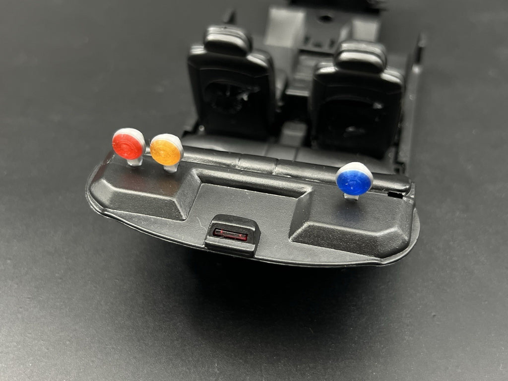 3 Pack 1/43 Scale Model Blue Red Amber PAR Round Deck Light Police 4345 CHP10