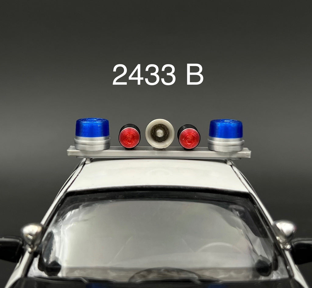 1/24 25 Blue Red Mars Skybolt Beacon Lightbar Siren Speaker Police Sheriff Fire0