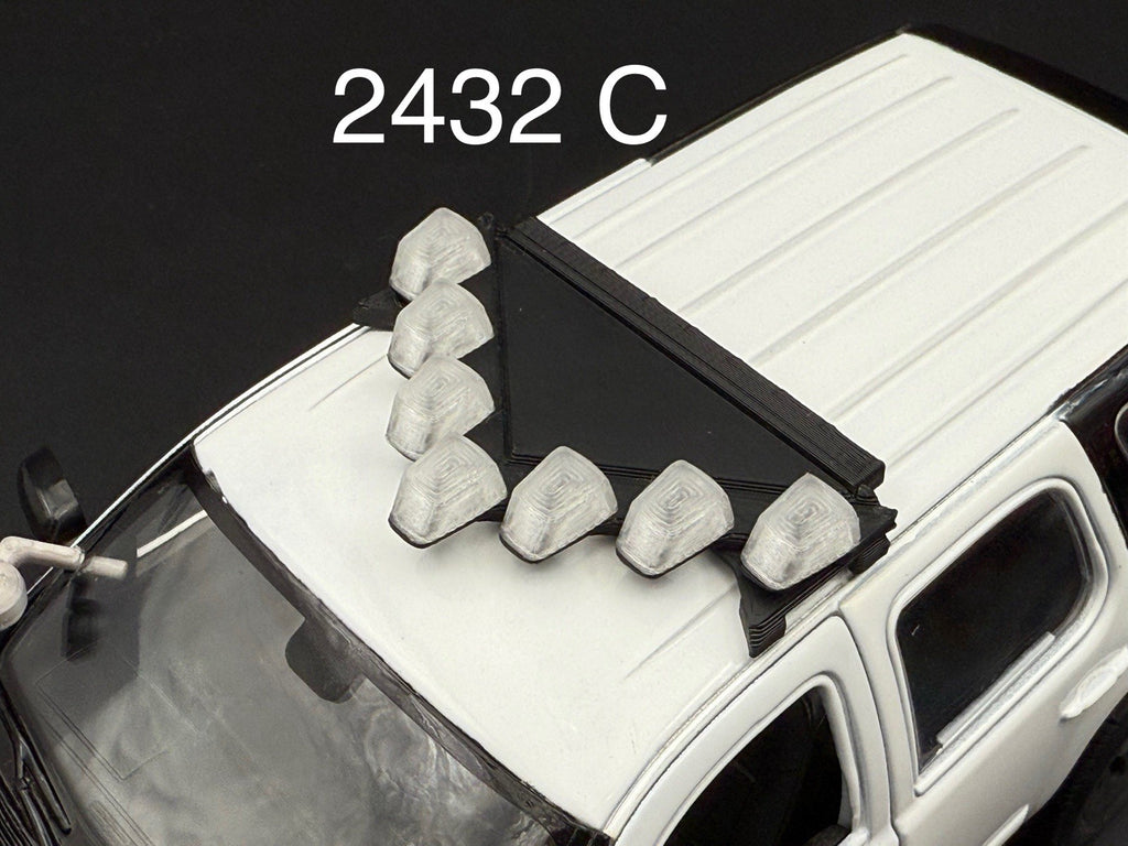 1/24 25 Scale Model LED Ready Clear Federal Vector Lightbar Police Fire 2432C0