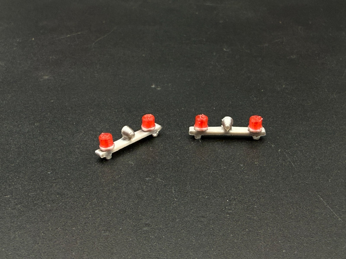 2 Pack 1/87 HO Scale Red Mars Skybolt Beacon Lightbar Speaker Police 8717R3