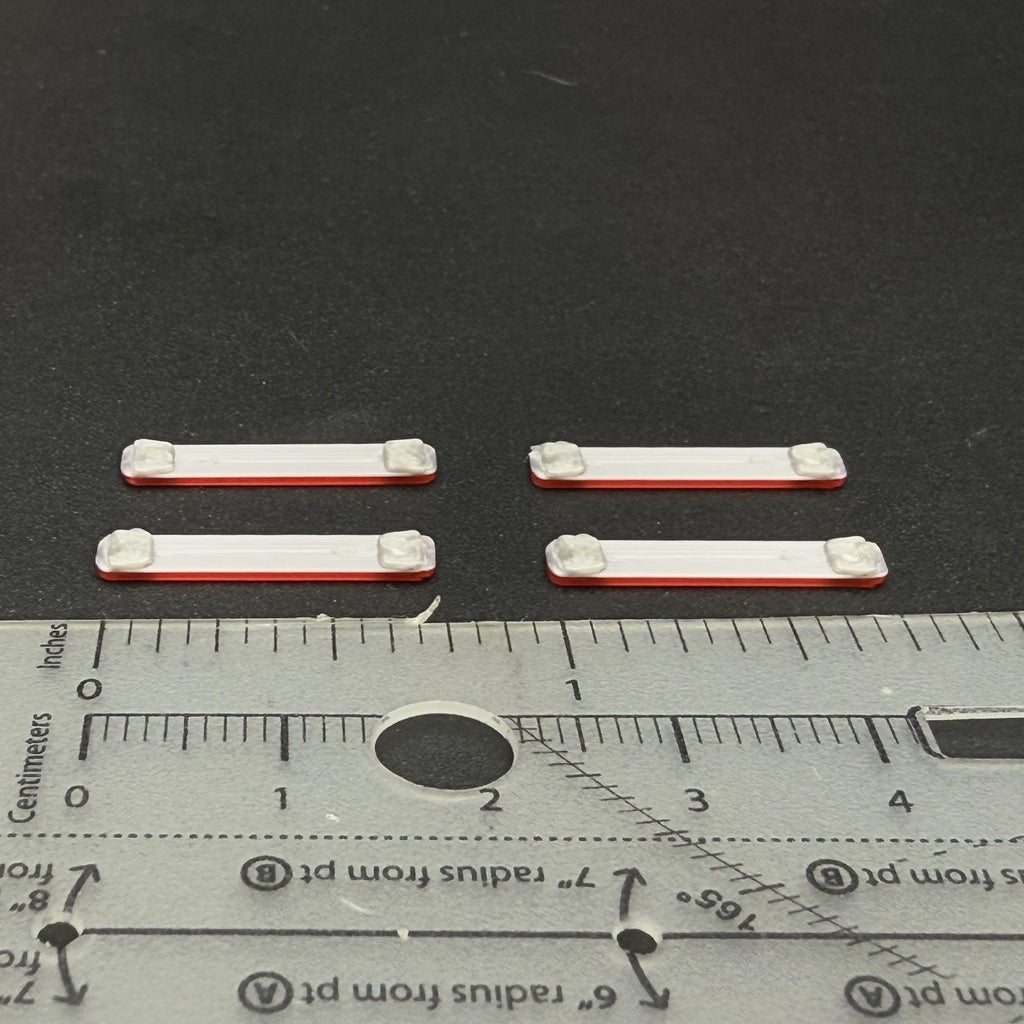 4 Pack 1/87 HO Scale Red LED Style Long Whelen Lightbar Fire Truck Ambulance1