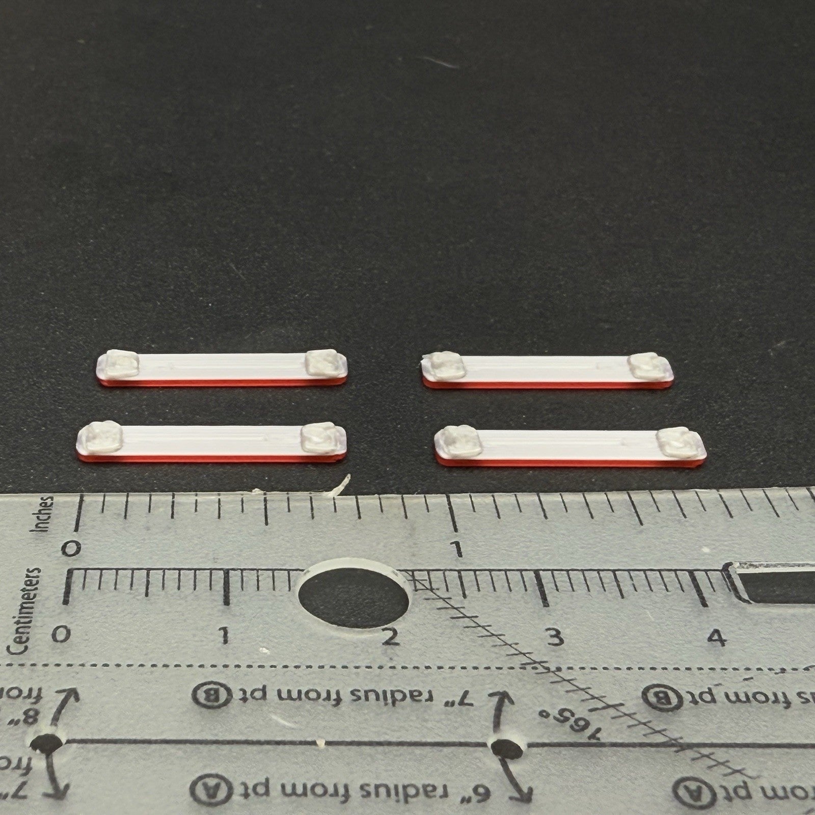 4 Pack 1/87 HO Scale Red LED Style Long Whelen Lightbar Fire Truck Ambulance1