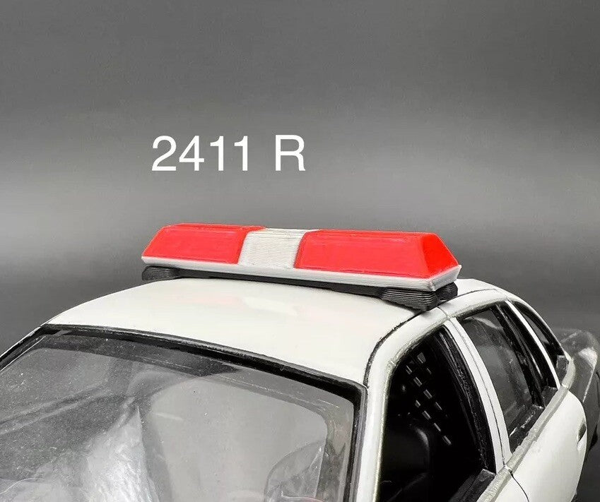 1/24 25 27 Red Chrome Code 3 LP6000 Lightbar W Internal Lens Police Sheriff Fire0