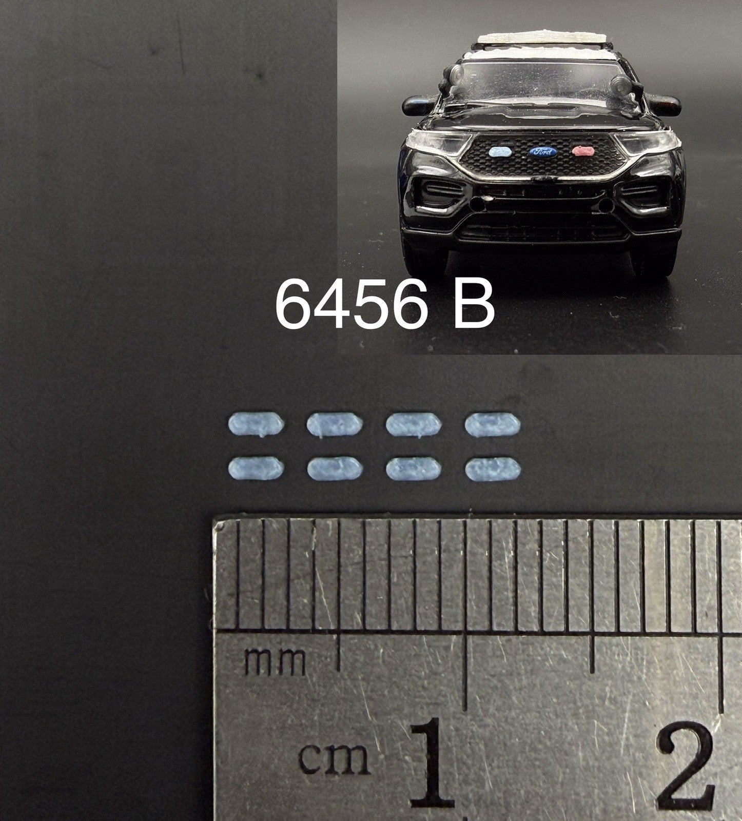 8 Pack 1/64 Scale Blue Grille Light Pod License Plate Police 6456B0