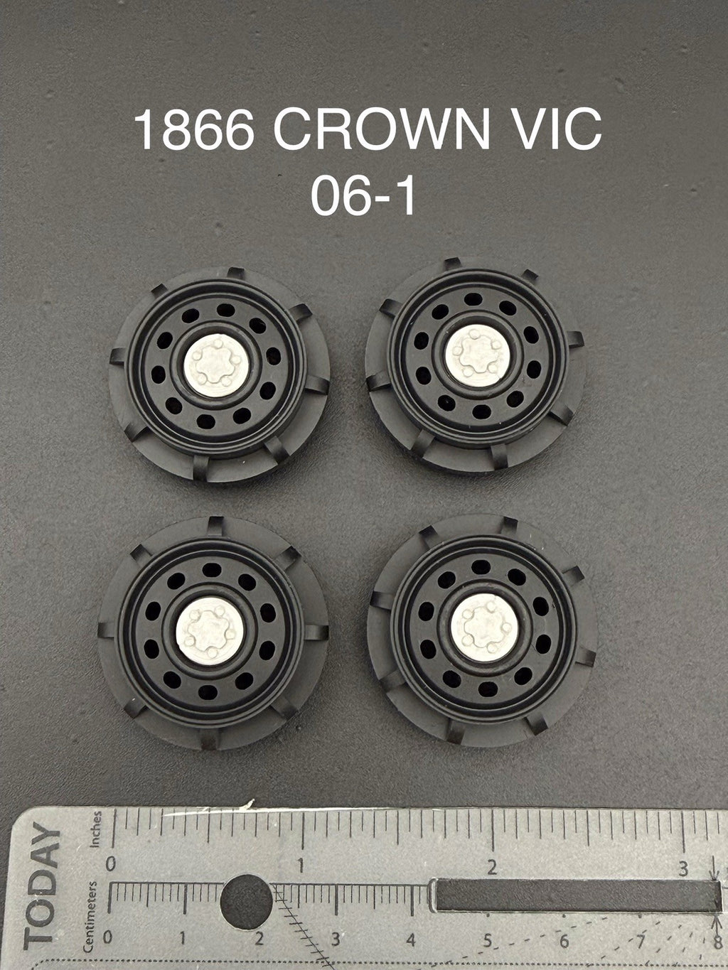 4 Pack 1/18 Scale Model 2006 Steel Wheel For Motormax Crown Victoria Police 18660