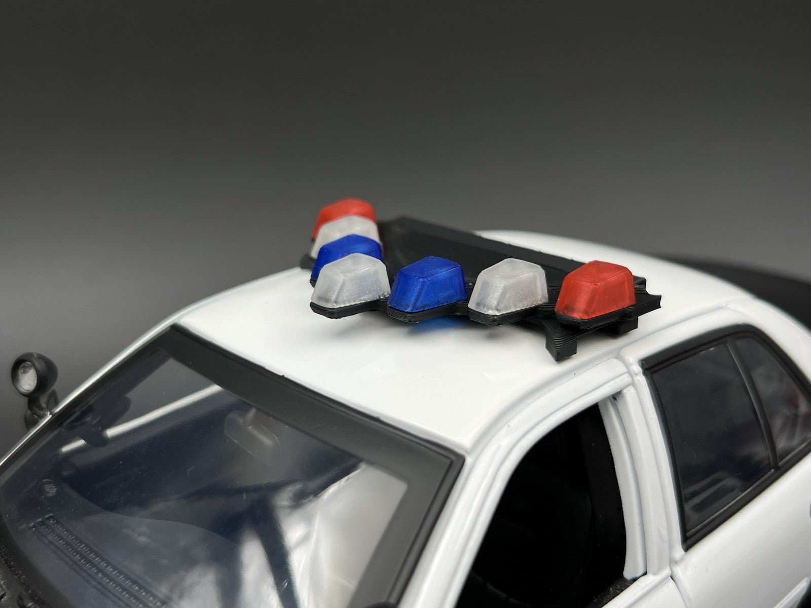1/18 LED Ready Blue Red Federal Signal Vector Vision Lightbar Police Car LVMPD10