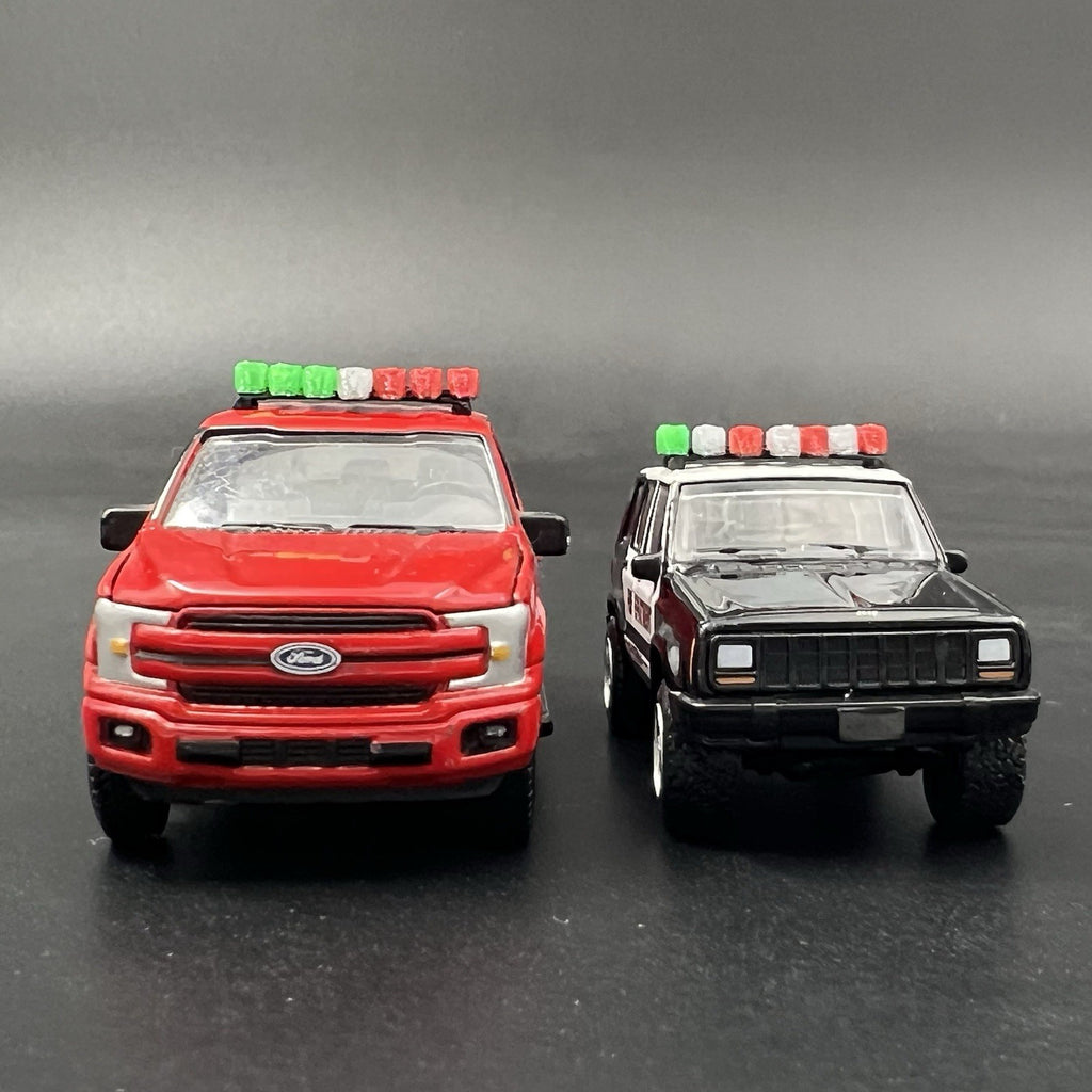 2 Pack 1/64 Chicago Fire CFD Green Red Vector Vision Lightbar SUV Truck Engine5