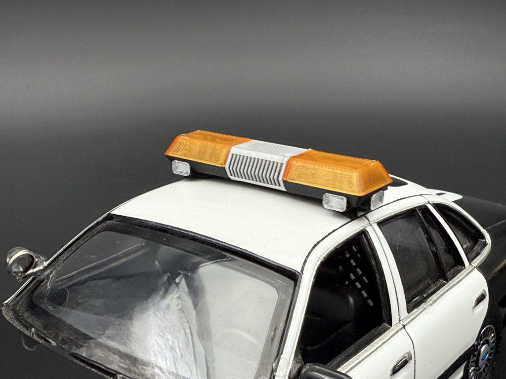 1/24 25 Scale Model Amber Chrome Streethawk Lightbar Police 2464AChrome15