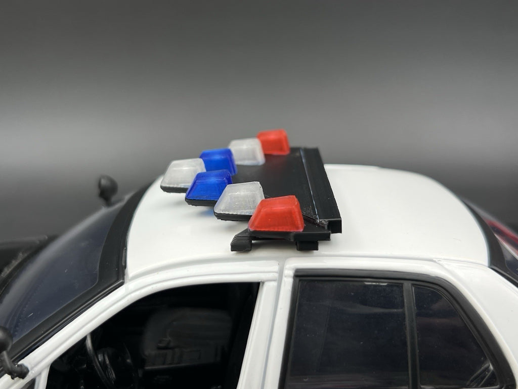 1/18 LED Ready Blue Red Federal Signal Vector Vision Lightbar Police Car LVMPD19