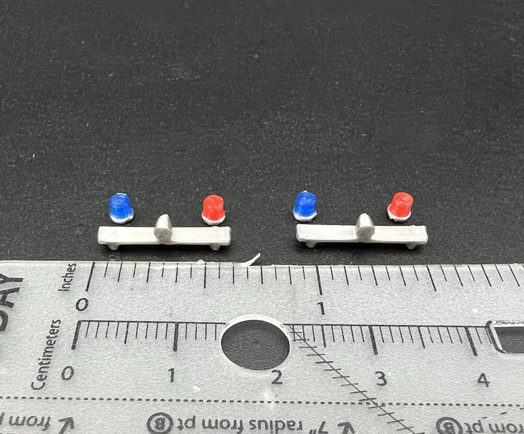 2 Pack 1/87 Blue Red Mars Skybolt Beacon Lightbar Siren Speaker Police Sheriff2