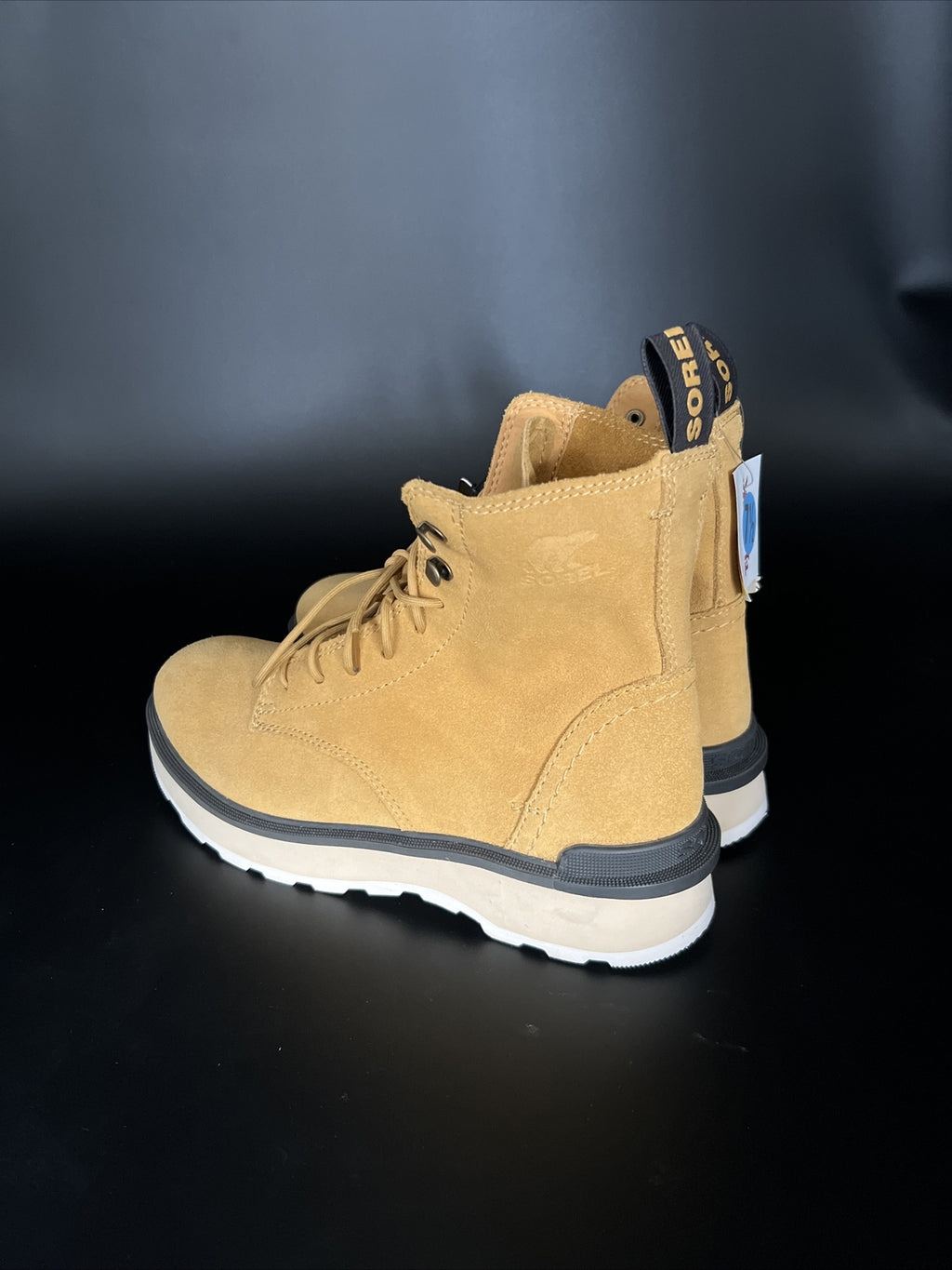 SOREL Women Hi-Line Platform Combat Boots Tan Waterproof Leather Size 7.5 New3