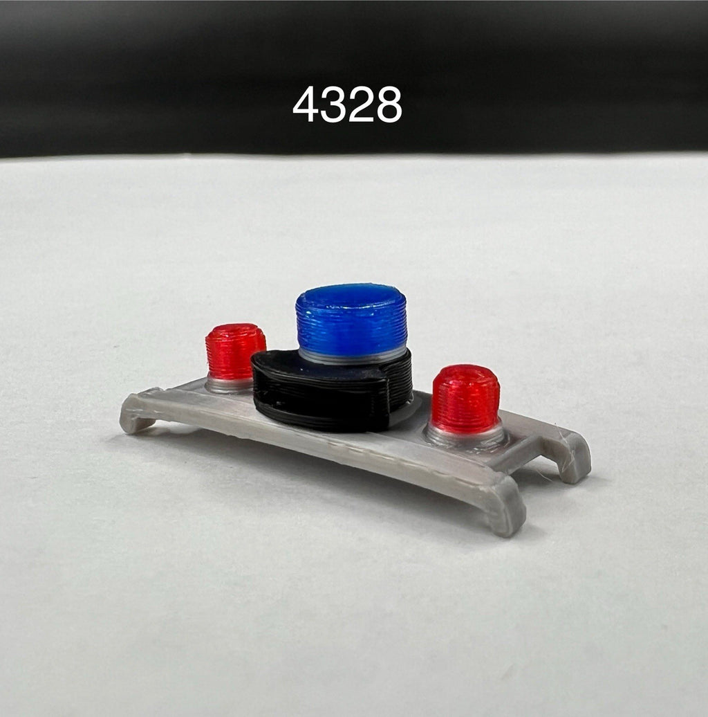 1/43 Vintage Red Beacon Blue Beacon With Siren Speaker Lightbar Police0