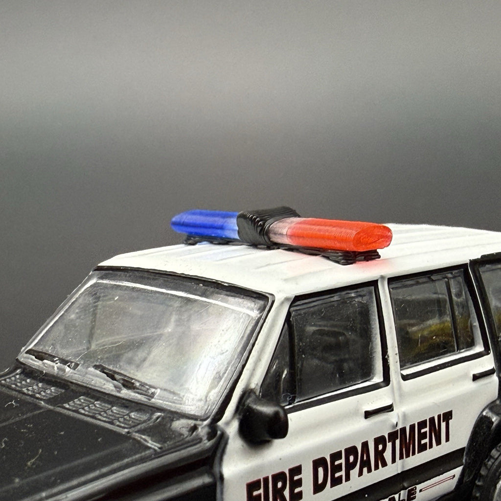 2-Pack 1/64 Scale Model Jetsonic Blue Clear Red Lightbar Police 6424BCR12