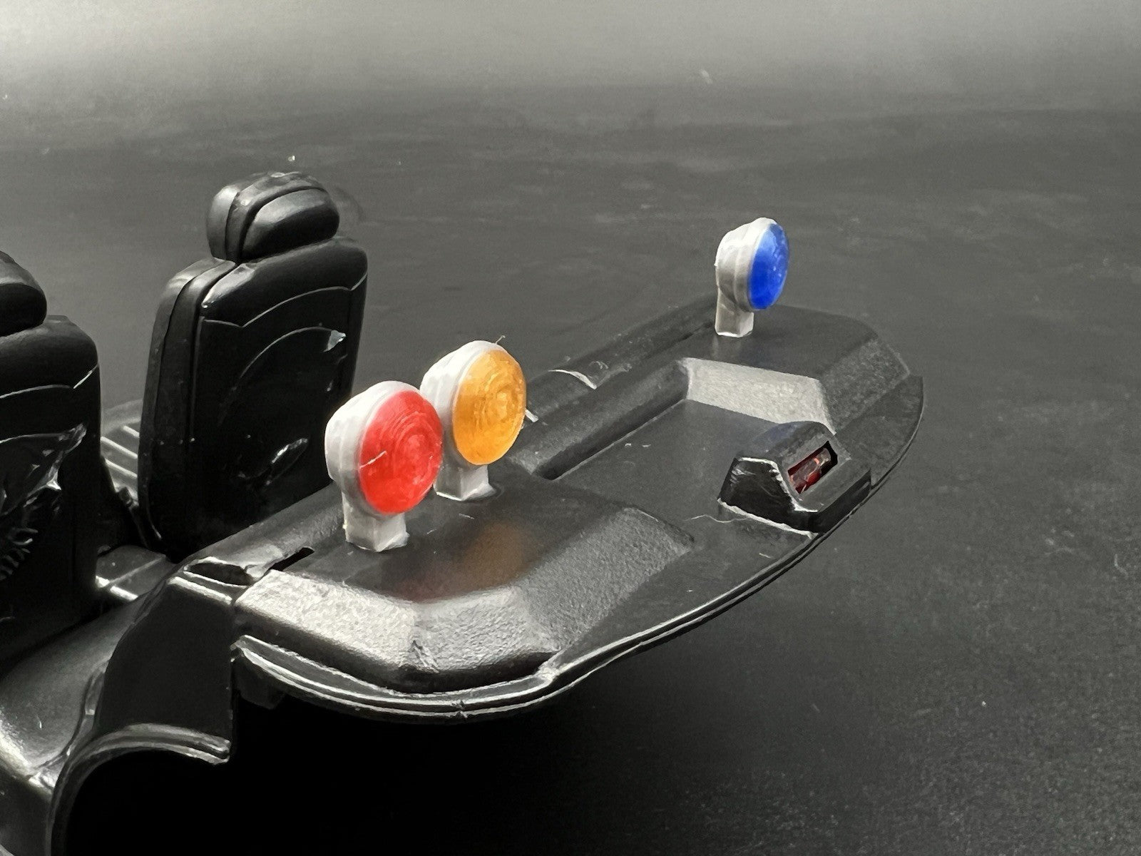 3 Pack 1/24 LED Ready Blue Red Amber Vintage Round Deck Light CHP Style Police14