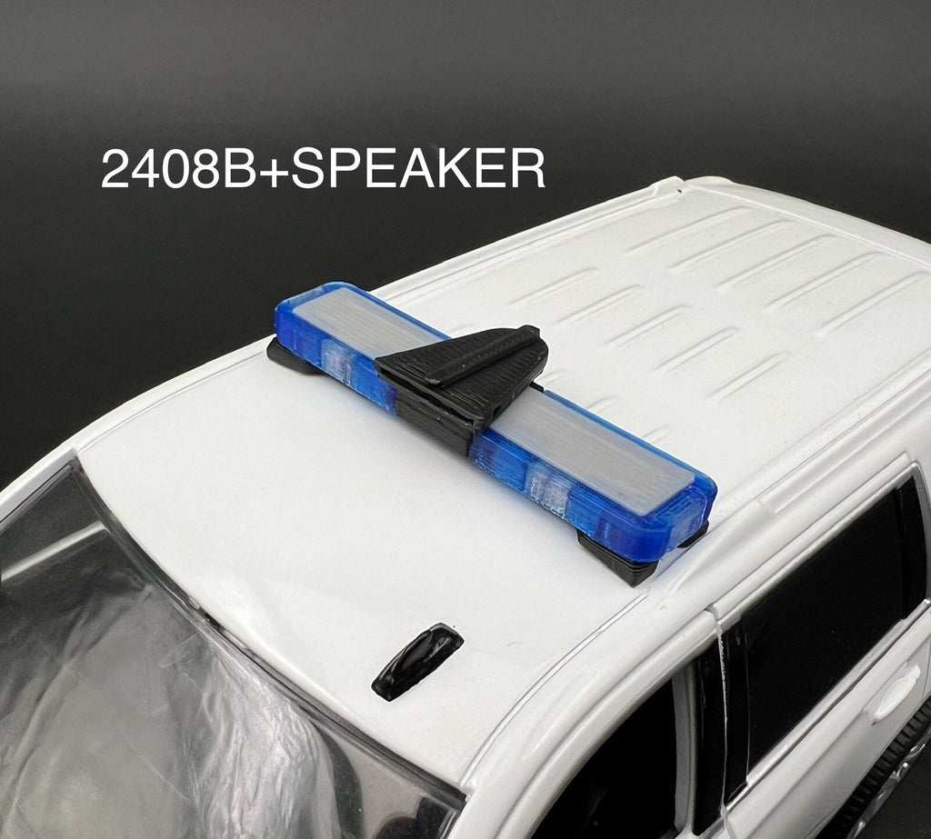 1/24 25 27 LED Ready Whelen Edge Lightbar Blue W/ Speaker State Police Sheriff0