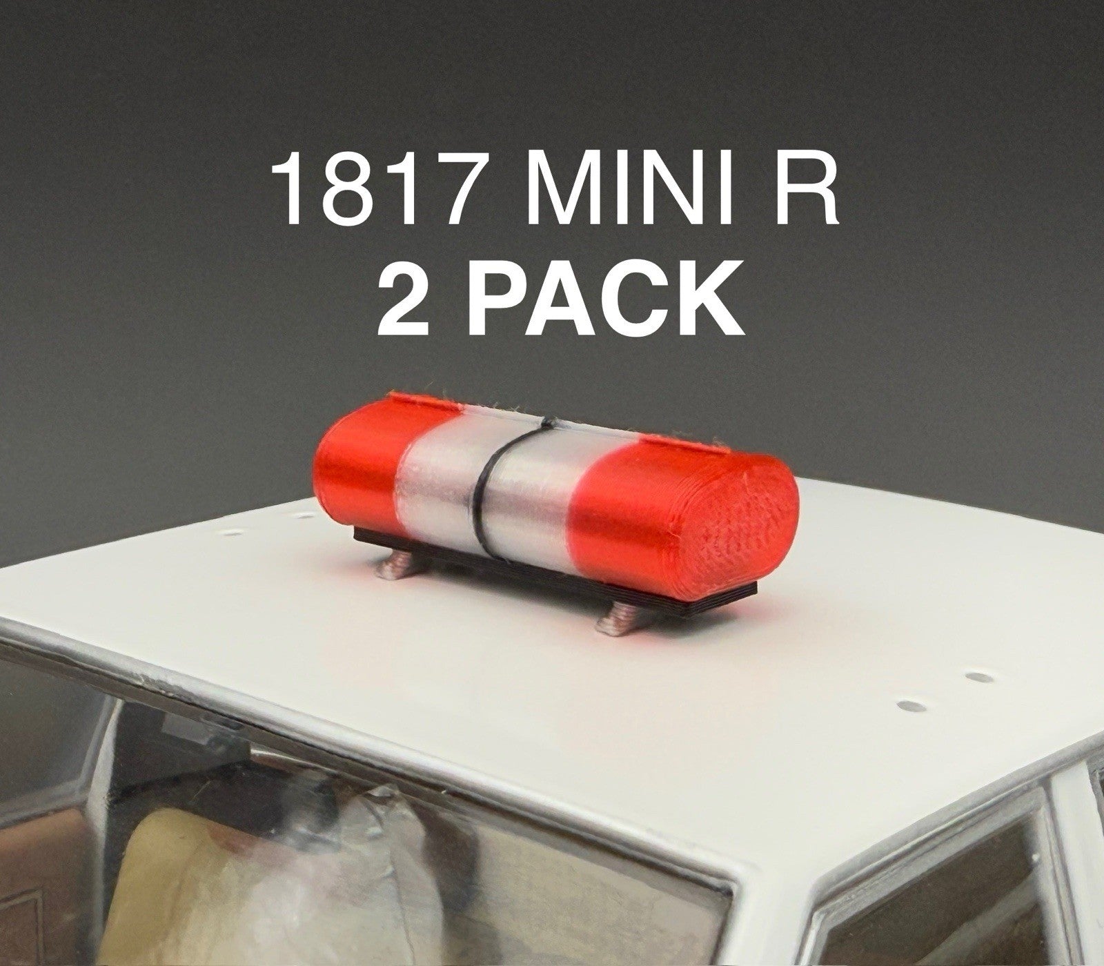 2 PACK 1/18 LED Ready Mini AeroDynic Lightbar Clear Red Fire EMS Ambulance0