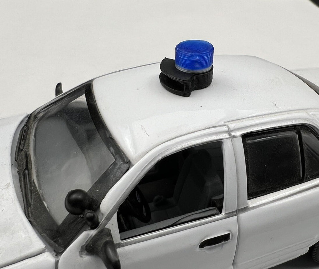 2 Pack 1/43 Vintage Blue Beacon With Siren Speaker Lightbar Police4