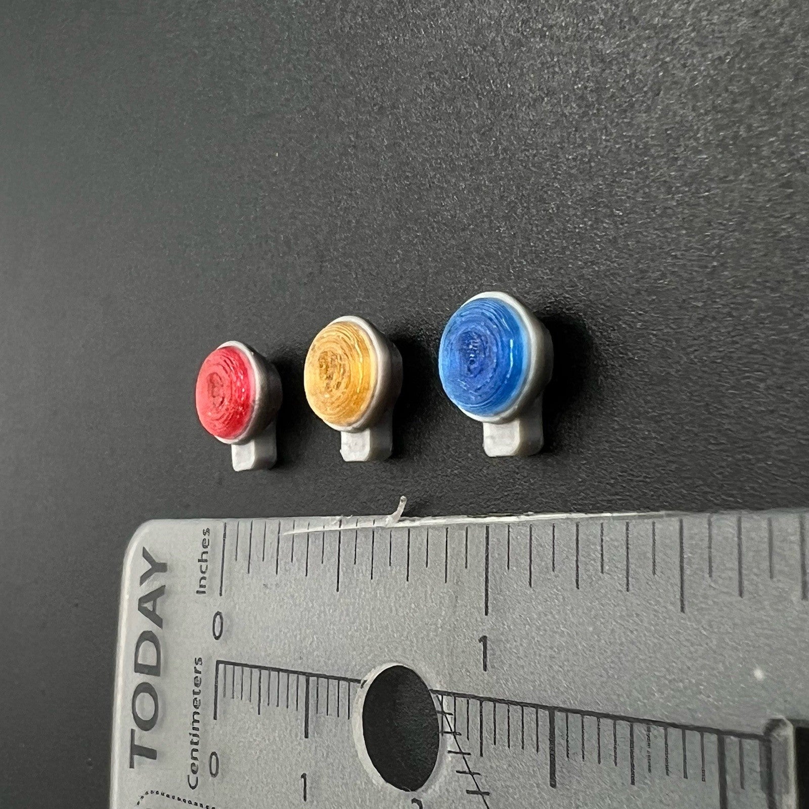 3 Pack 1/24 LED Ready Blue Red Amber Vintage Round Deck Light CHP Style Police3