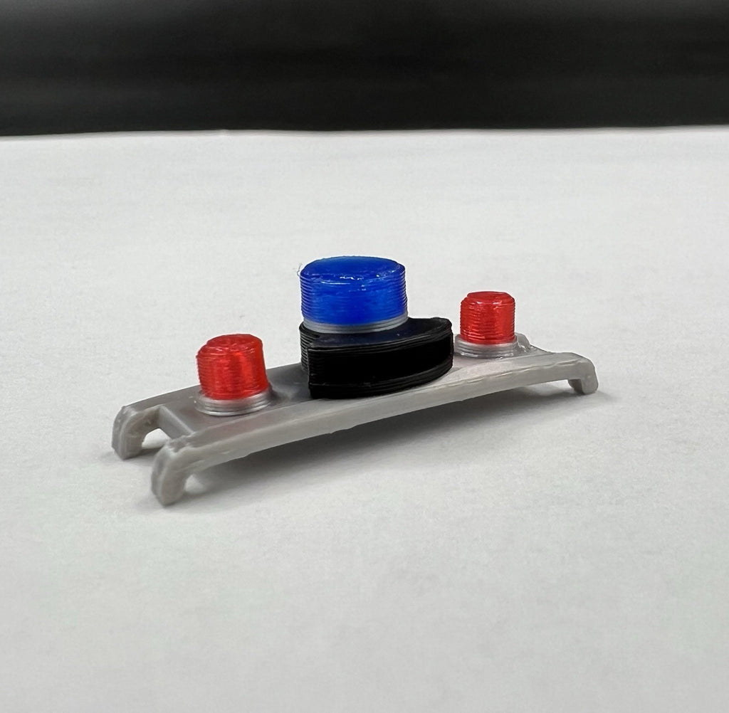 1/43 Vintage Red Beacon Blue Beacon With Siren Speaker Lightbar Police13