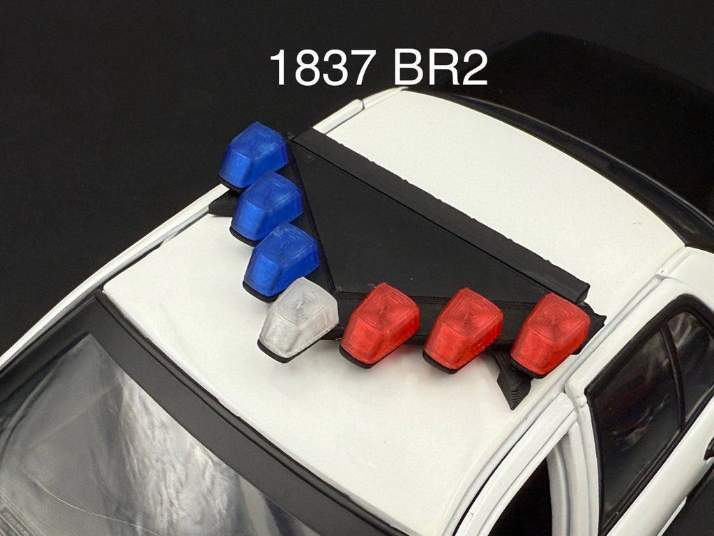 1/18 LED Ready Blue Red Federal Signal Vector Vision Lightbar Police Car BR20