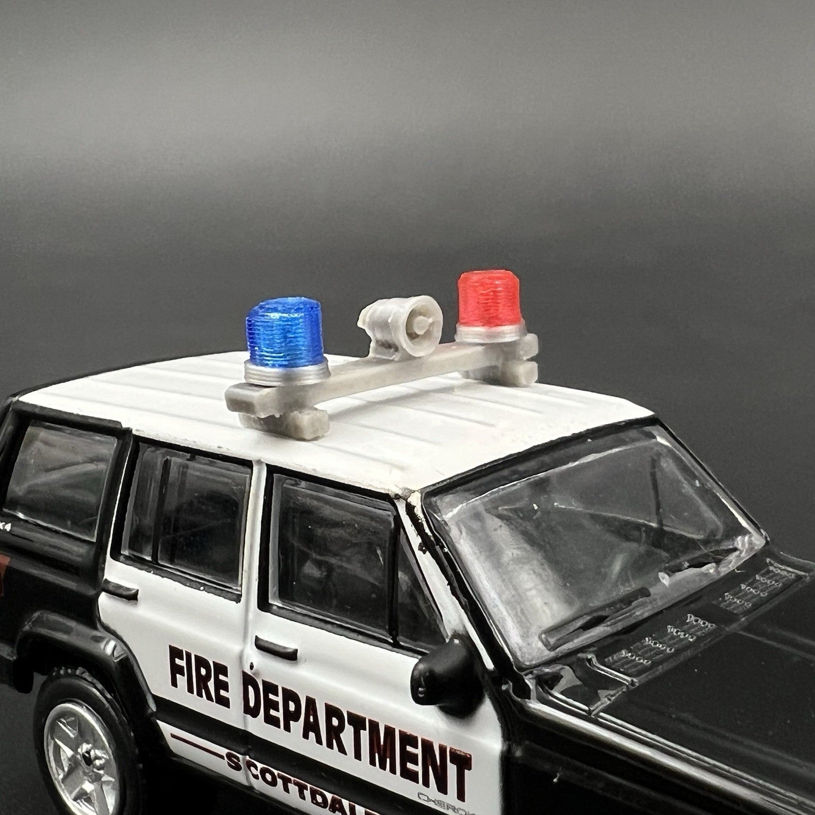 2 Pack 1/64 Blue Red Mars Skybolt Beacon Lightbar Siren Speaker Police Sheriff3