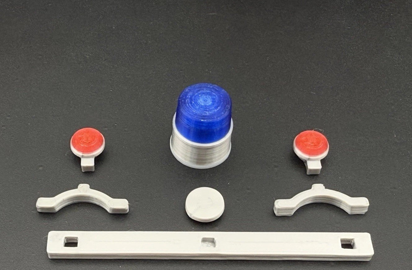 1/24 25 Scale Visibar CJ 184 284 Red Beacon Blue Lollipop Police Light 2456RBR1