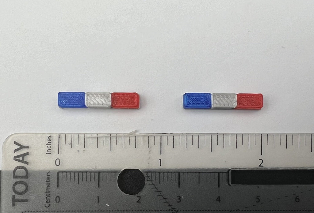 2 Pack 1/64 Blue Red Federal Signal Twinsonic Lightbar Greenlight Police Sheriff4