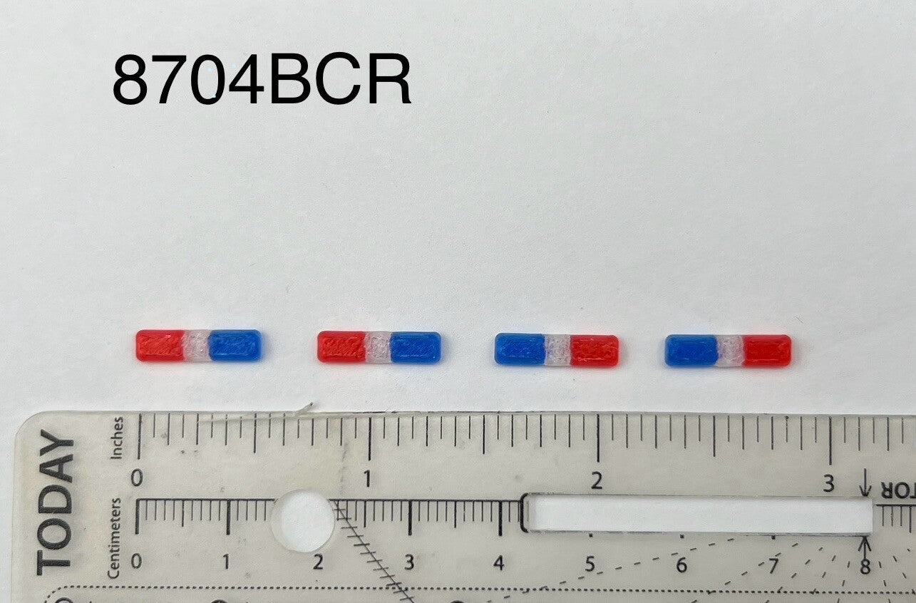 4 Pack 1/87 HO Scale Blue Clear Red Code 3 MX7000 Lightbar Police Car Sheriff0