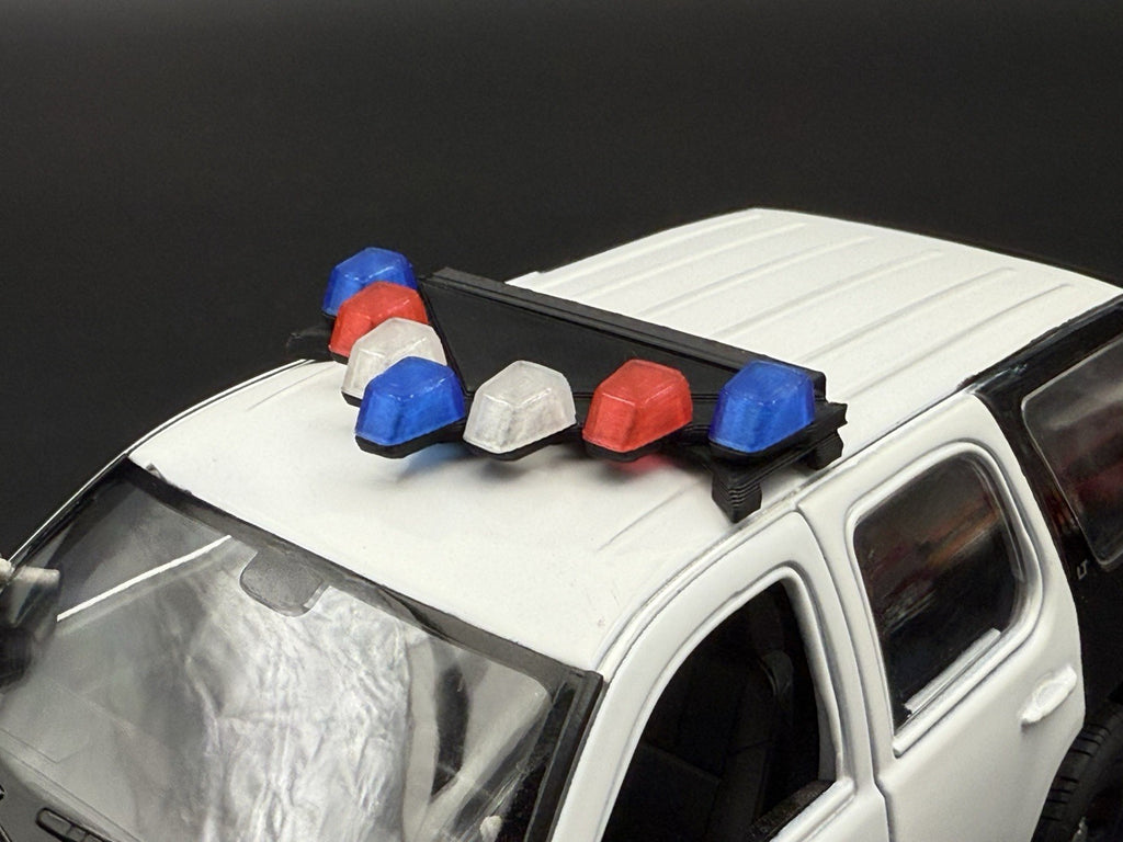 1/24 25 Scale Model LED Ready Blue Red Federal Vector Lightbar Police 2432 BR415