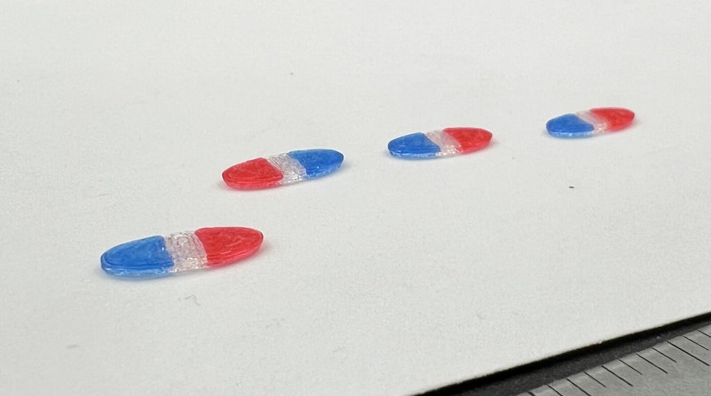 4 Pack 1/87 HO Scale Blue Red Federal Signal Arjent Lightbar Police Car Sheriff1