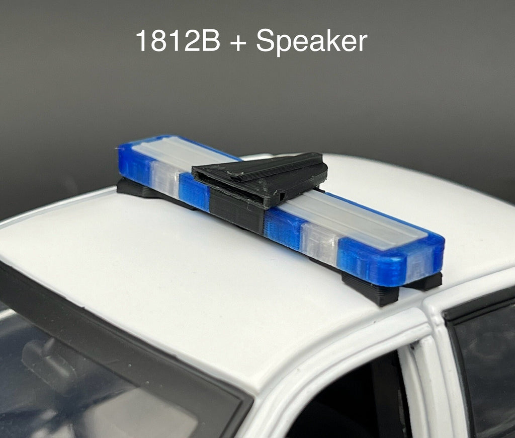 1/18 LED Ready Whelen Edge Lightbar Blue w/ Speaker Highway Patrol State Police0