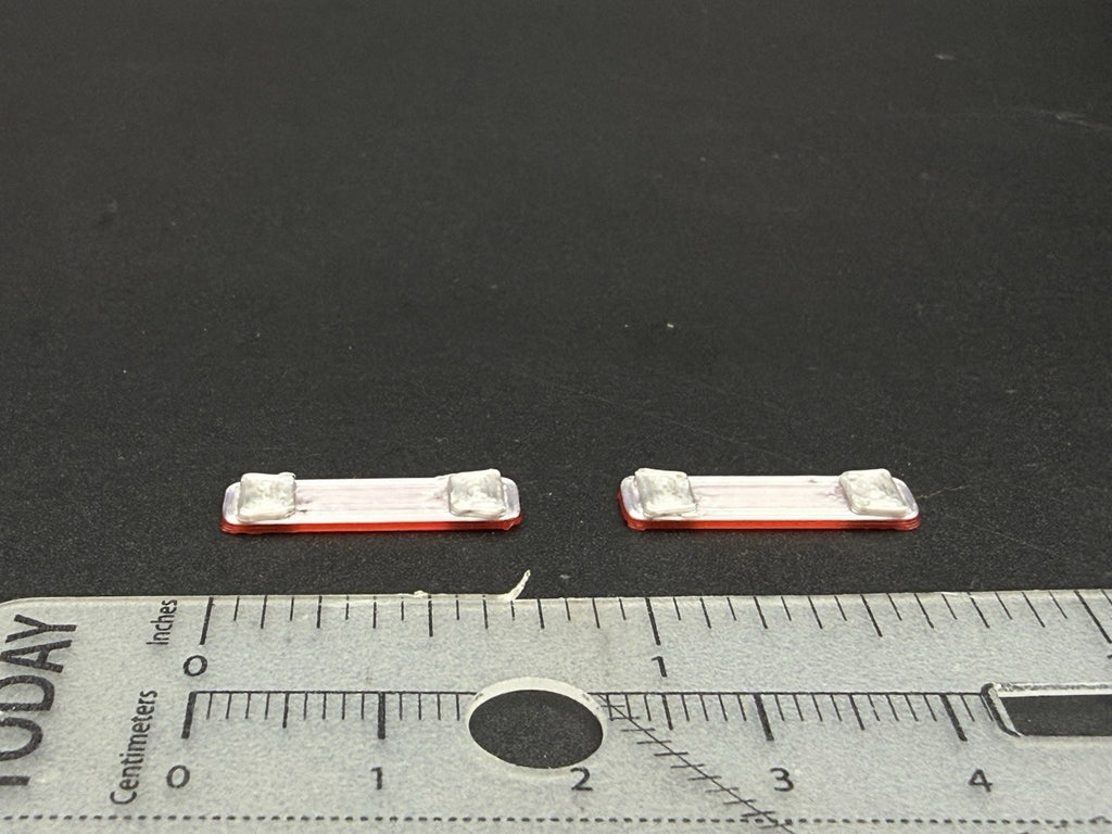 2-Pack 1/64 Scale Model Silver Top Red LED Style Whelen Lightbar 6402RS2