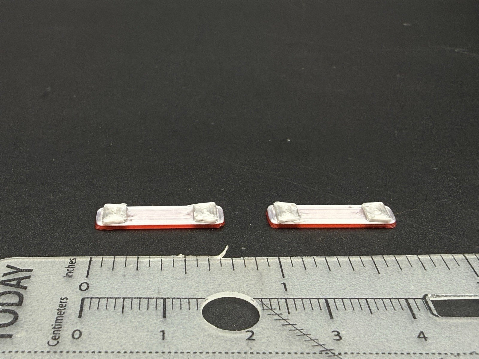 2-Pack 1/64 Scale Model Silver Top Red LED Style Whelen Lightbar 6402RS2