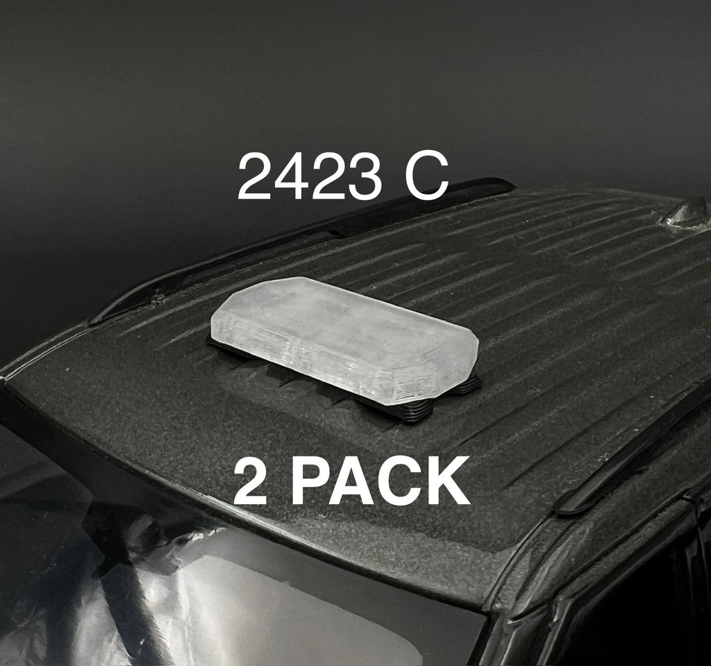 2 Pack 1/24 25 Mini Code 3 2700 Lightbar Clear Top Cover Police Sheriff Fire0