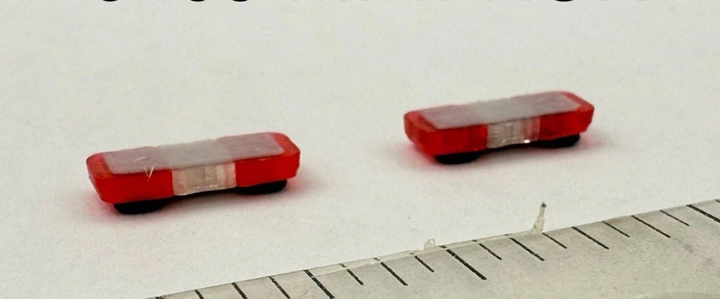 2 Pack 1/50 Mini Whelen Edge Red Clear Lightbar Gray Top Police Fire EMS 5012RCR0