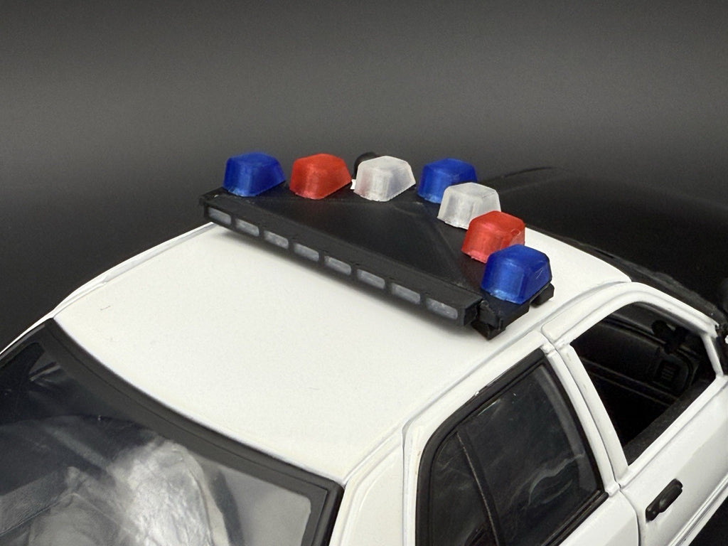 1/18 Scale Model LED Ready Blue Red Federal Vector Lightbar Police Car 1837 BR48