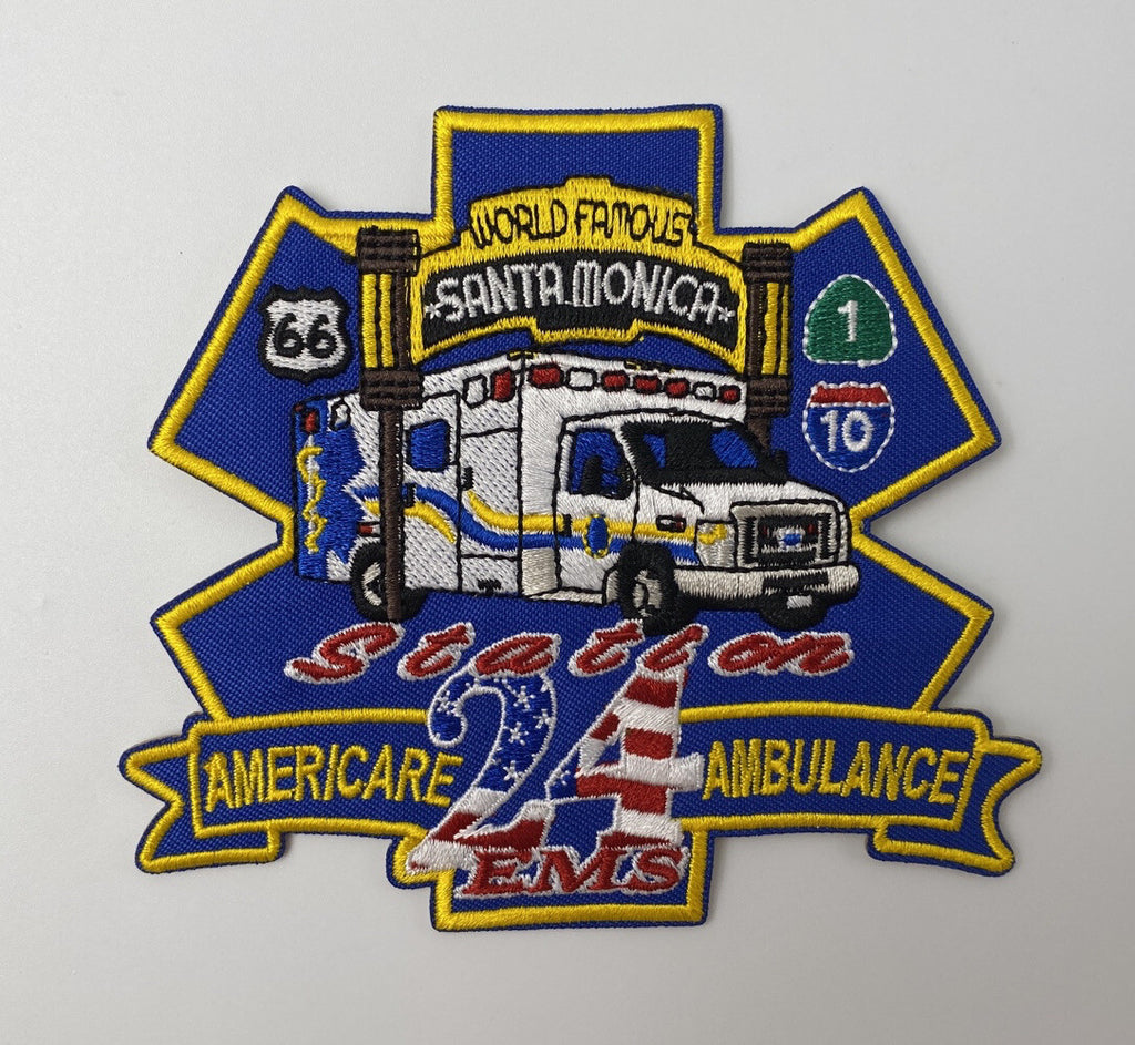 AMERICARE AMBULANCE SANTA MONICA CA EMS FIRE PATCH CALIFORNIA PIER PCH ROUTE 660