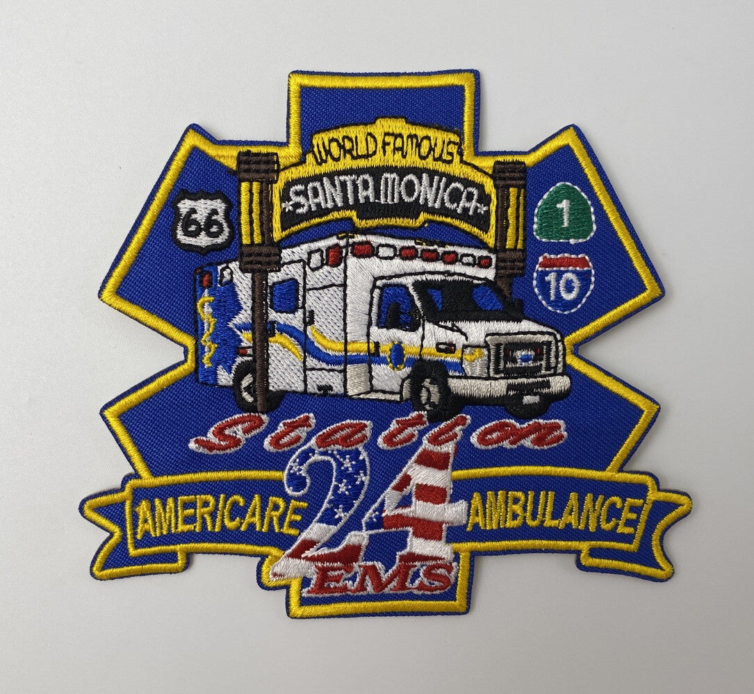 AMERICARE AMBULANCE SANTA MONICA CA EMS FIRE PATCH CALIFORNIA PIER PCH ROUTE 660