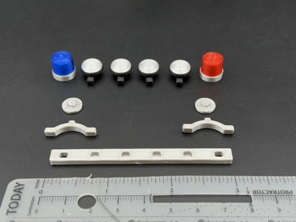 1/18 LED Ready Federal Twin Beacon Ray Blue Red LAPD Police Lightbar Visibar1